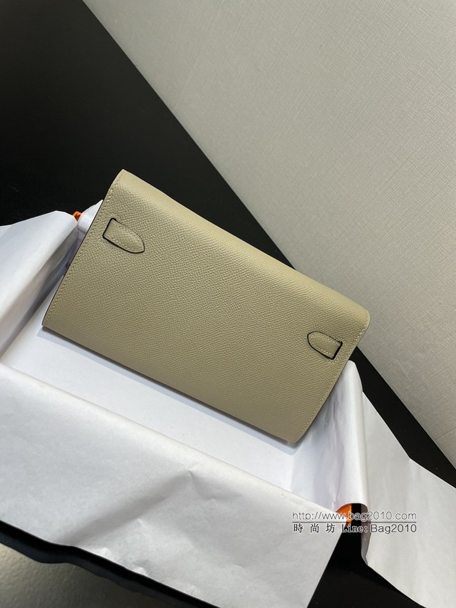 Hermes女包 愛馬仕Kelly woc小挎包 淺灰epsom皮凱麗斜挎包  tdh2352